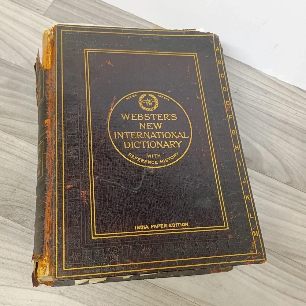 Vtg Webster's New International Dictionary, 1909 India Paper Ed Printed 1927